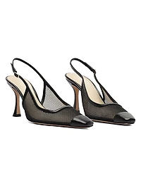Olivia 85MM Mesh & Leather Pumps