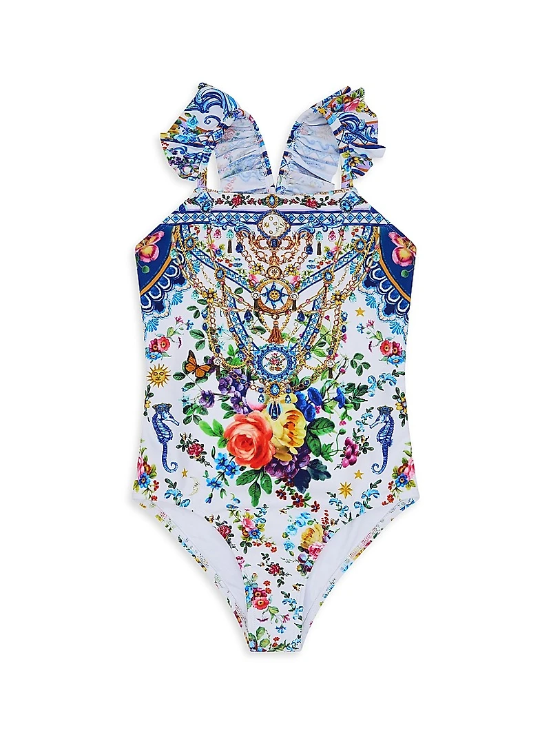 Little Girl's & Tiles Darls One-Piece Swimsuit