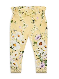 Baby Girl's Daisy Chains Ruffled Ribbed Leggings