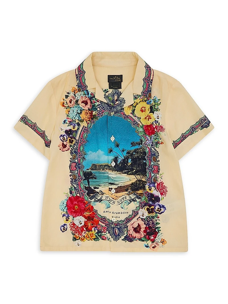 Little Boy's & Tropical Print Short-Sleeve Shirt