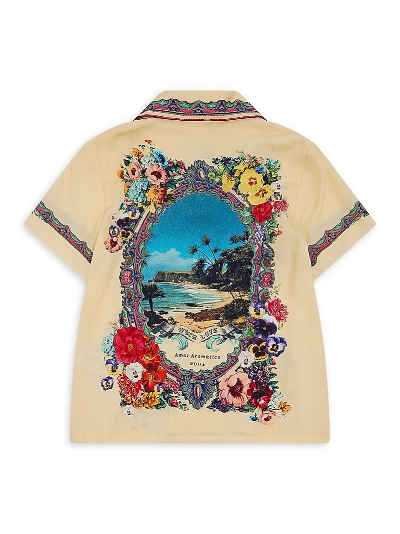 Little Boy's & Tropical Print Short-Sleeve Shirt