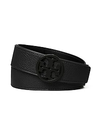 Logo Pebbled Leather Belt