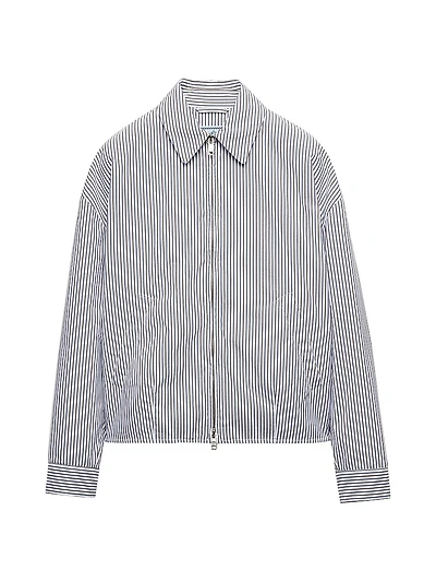 Striped Poplin Blouson Jacket