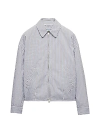 Striped Poplin Blouson Jacket
