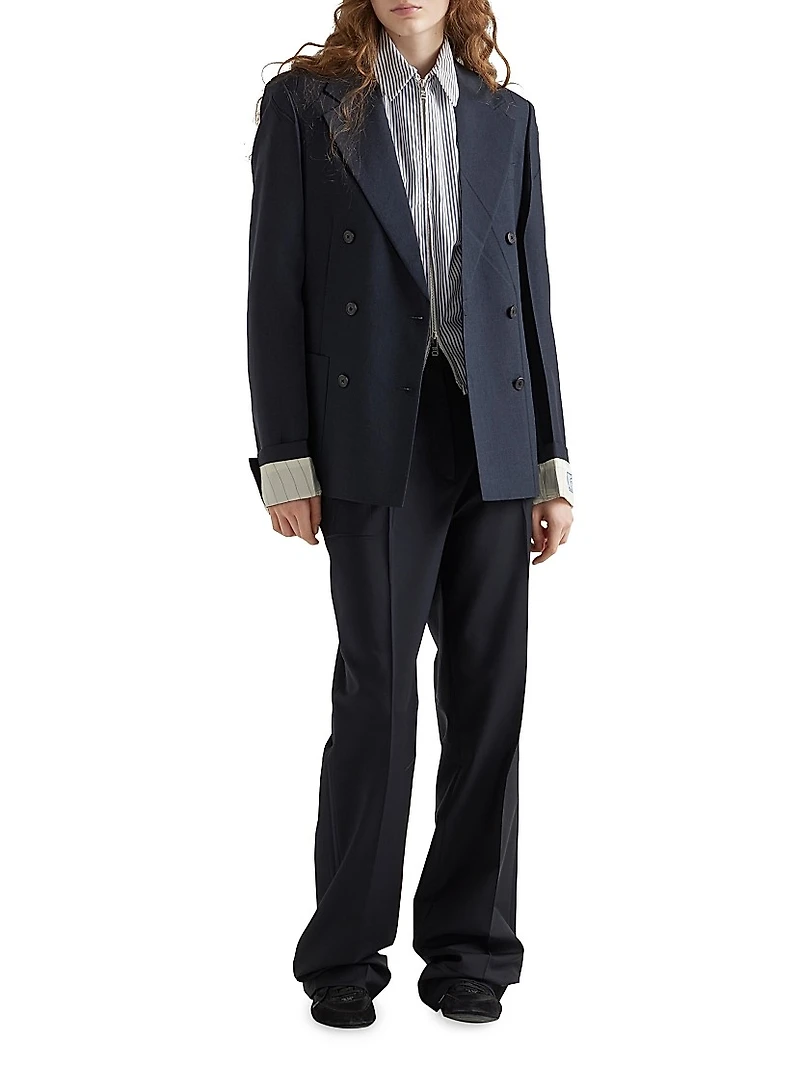 Striped Poplin Blouson Jacket