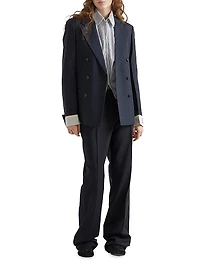 Striped Poplin Blouson Jacket