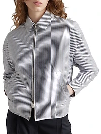 Striped Poplin Blouson Jacket