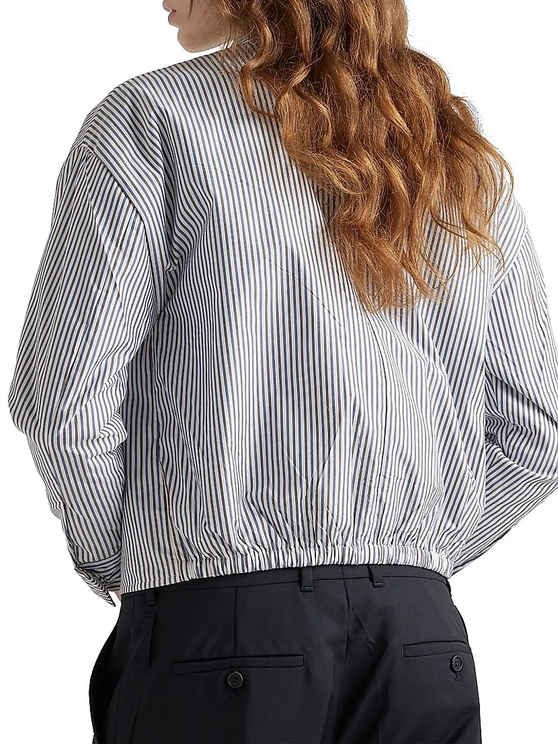 Striped Poplin Blouson Jacket