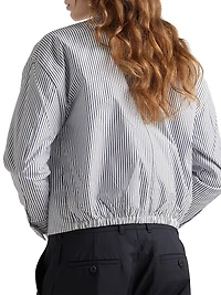 Striped Poplin Blouson Jacket