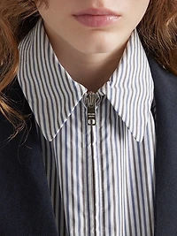 Striped Poplin Blouson Jacket