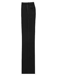 Flared Tuxedo Pants in Grain De Poudre