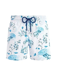 Medusa & Shells Stretch Swim Trunks