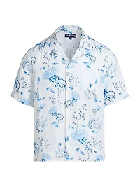 Medusa & Shells Linen Camp Shirt