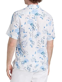 Medusa & Shells Linen Camp Shirt