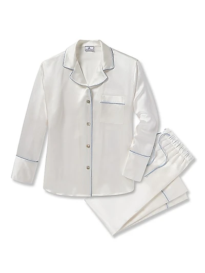 Mulberry Silk Piped Pajamas