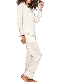 Mulberry Silk Piped Pajamas