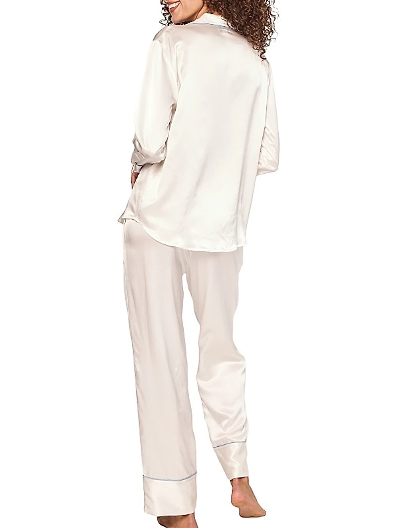 Mulberry Silk Piped Pajamas
