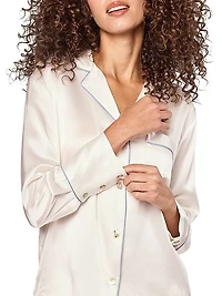 Mulberry Silk Piped Pajamas