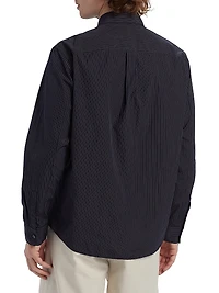 Weekend Striped Cotton Poplin Button-Front Shirt