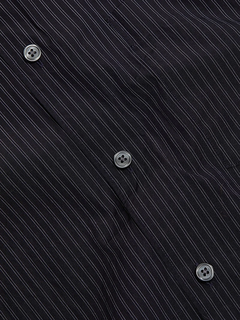 Weekend Striped Cotton Poplin Button-Front Shirt