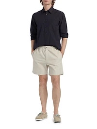 Weekend Striped Cotton Poplin Button-Front Shirt