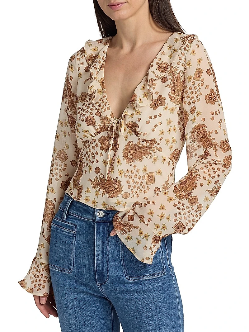 Delamar Paisley Silk Blouse
