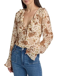Delamar Paisley Silk Blouse