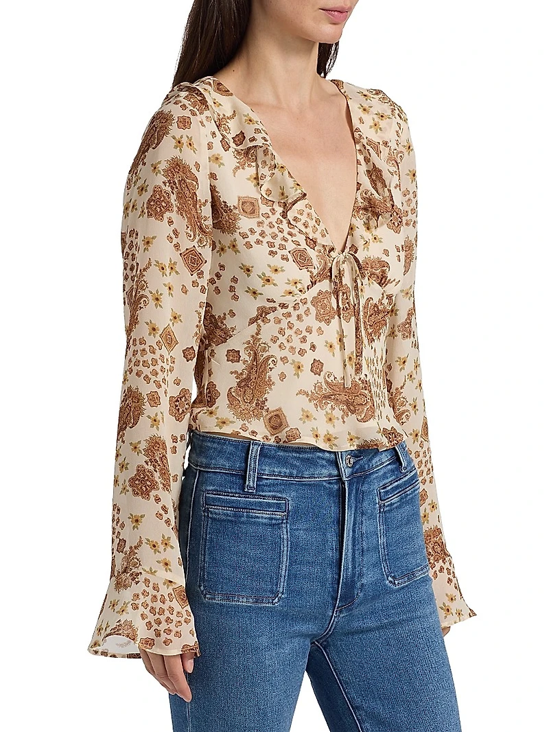 Delamar Paisley Silk Blouse
