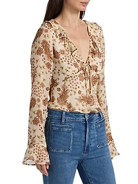 Delamar Paisley Silk Blouse