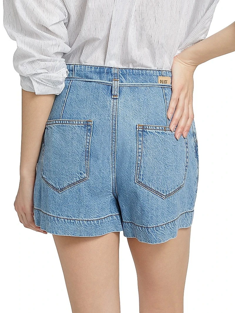 Anessa Denim Tie-Waist Shorts