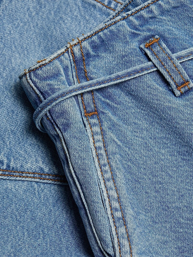 Anessa Denim Tie-Waist Shorts