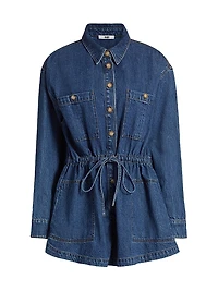 Madigan Denim Tie-Waist Romper