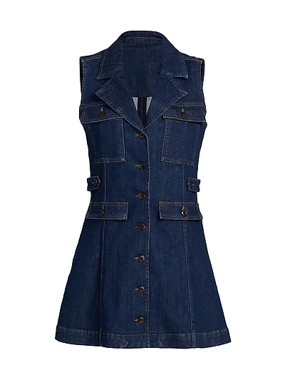 Andria Denim Button-Front Minidress