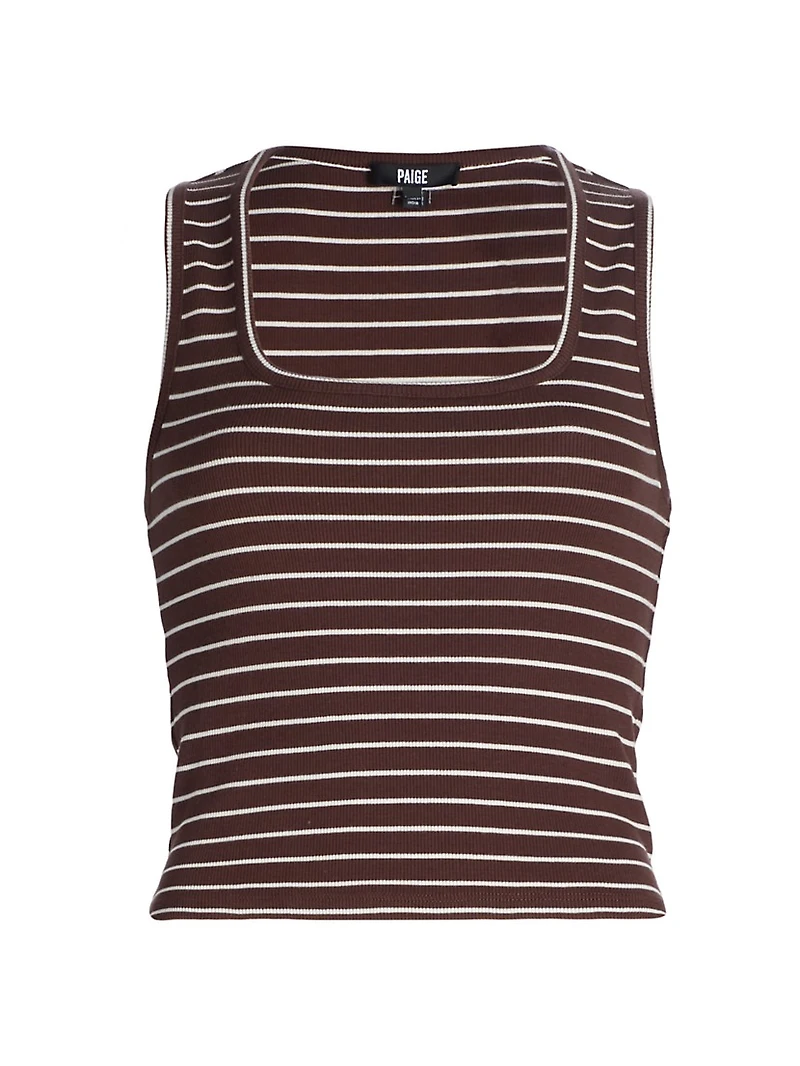 Amanita Rib-Knit Stretch-Cotton Tank