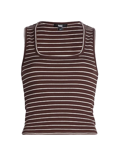 Amanita Rib-Knit Stretch-Cotton Tank