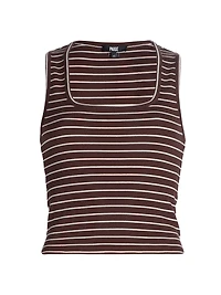 Amanita Rib-Knit Stretch-Cotton Tank