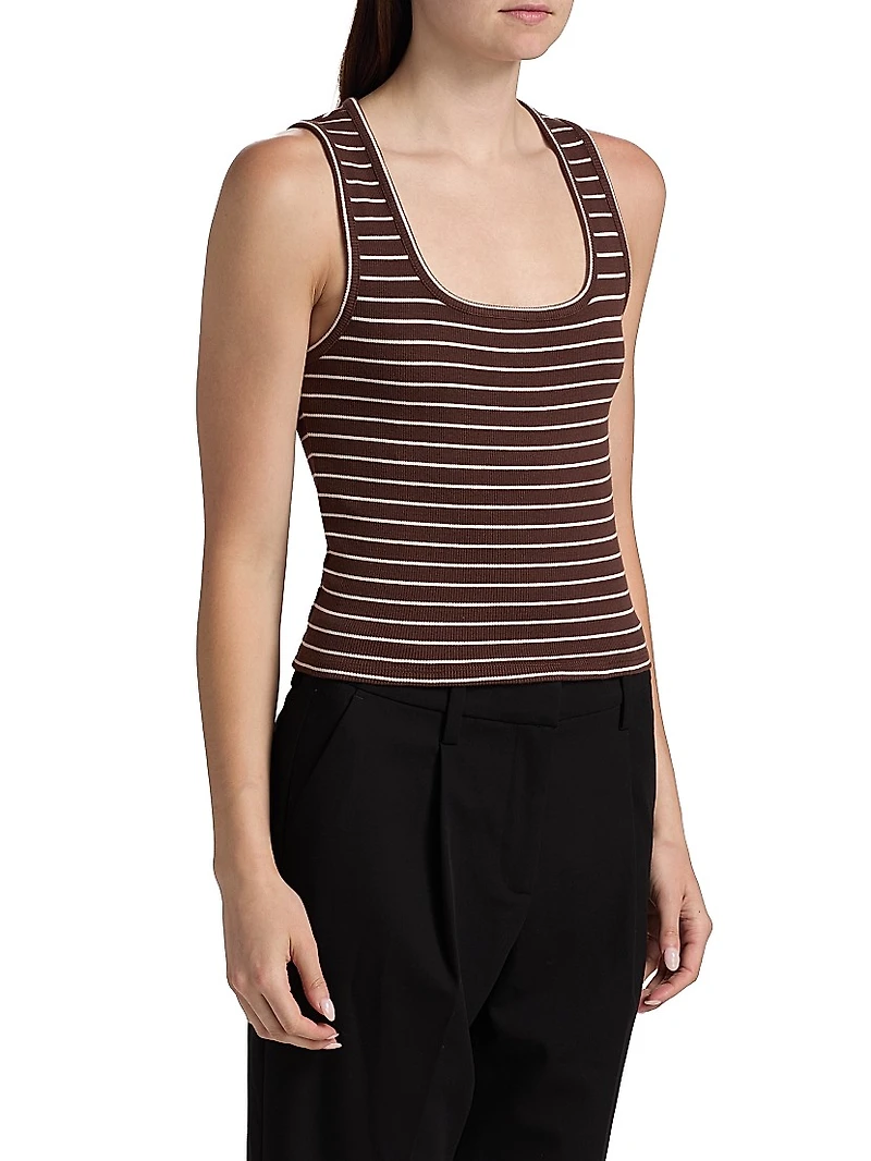 Amanita Rib-Knit Stretch-Cotton Tank