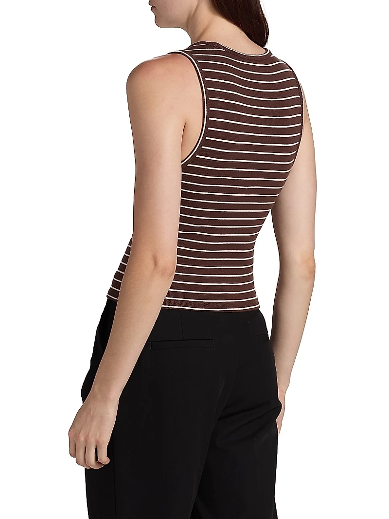Amanita Rib-Knit Stretch-Cotton Tank