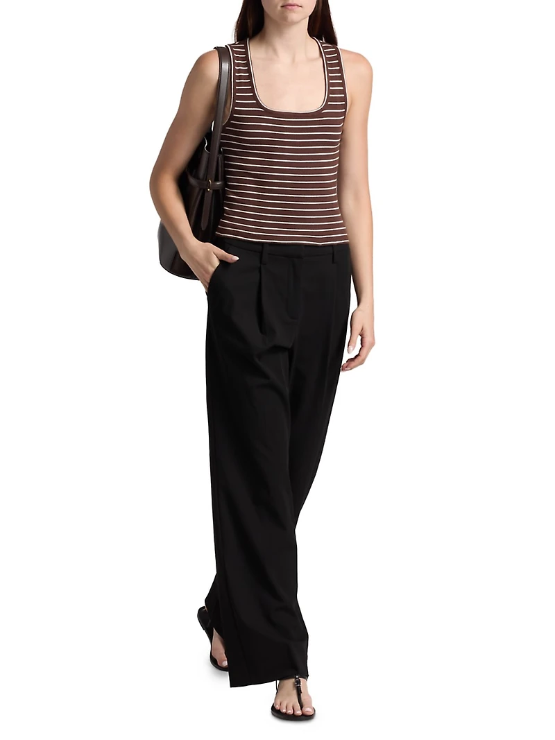 Amanita Rib-Knit Stretch-Cotton Tank