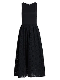 Morel Eyelet Midi-Dress