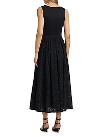 Morel Eyelet Midi-Dress