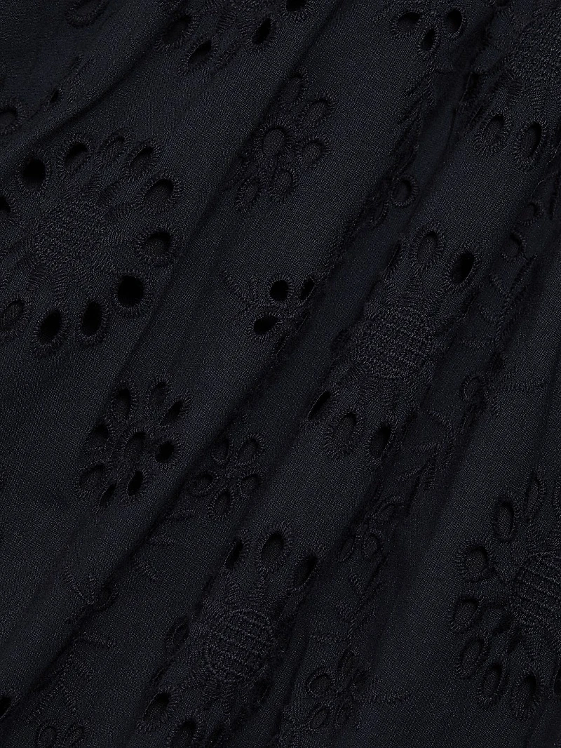 Morel Eyelet Midi-Dress