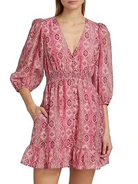 Ophelie Cotton-Silk Minidress