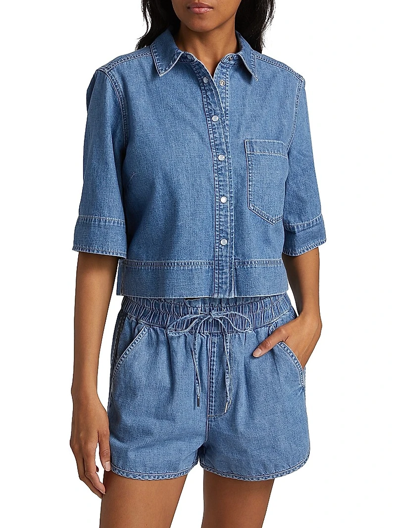 Spruce Denim Crop Top