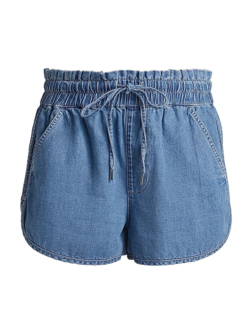 Nessie Dolphin-Hem Chambray Shorts