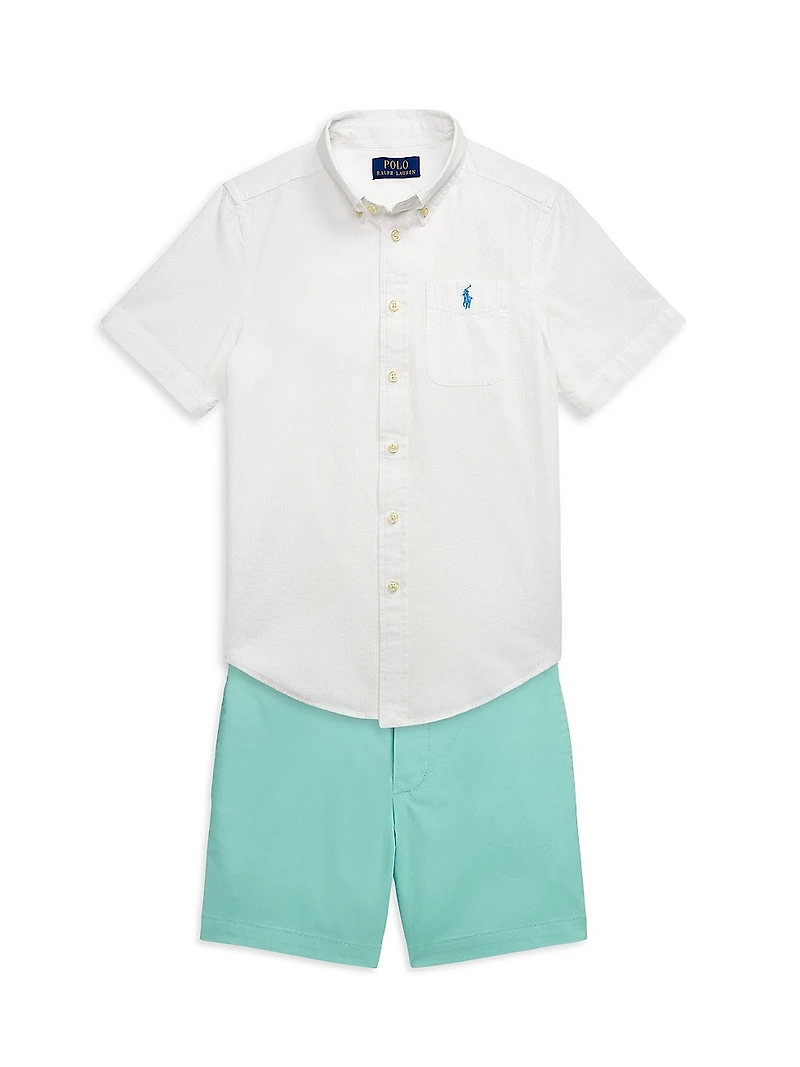 Little Boy's & Stretch-Cotton Shorts