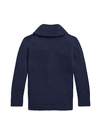 Little Boy's & Boy's Polo Shawl Collar Cardigan
