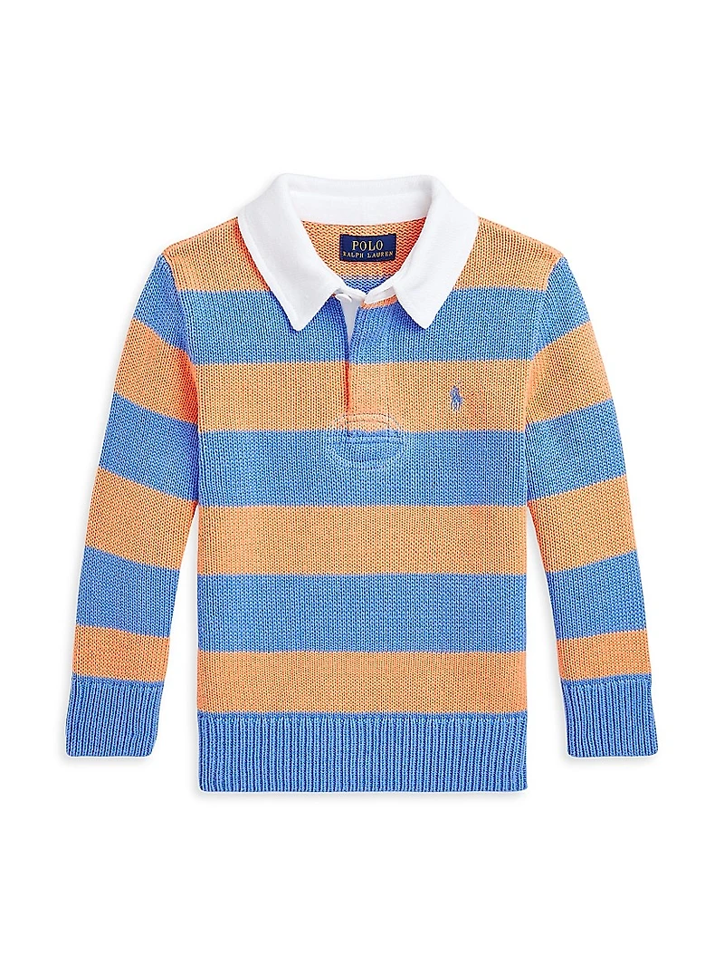 Little Boy's & Striped Rugby Polo Sweater