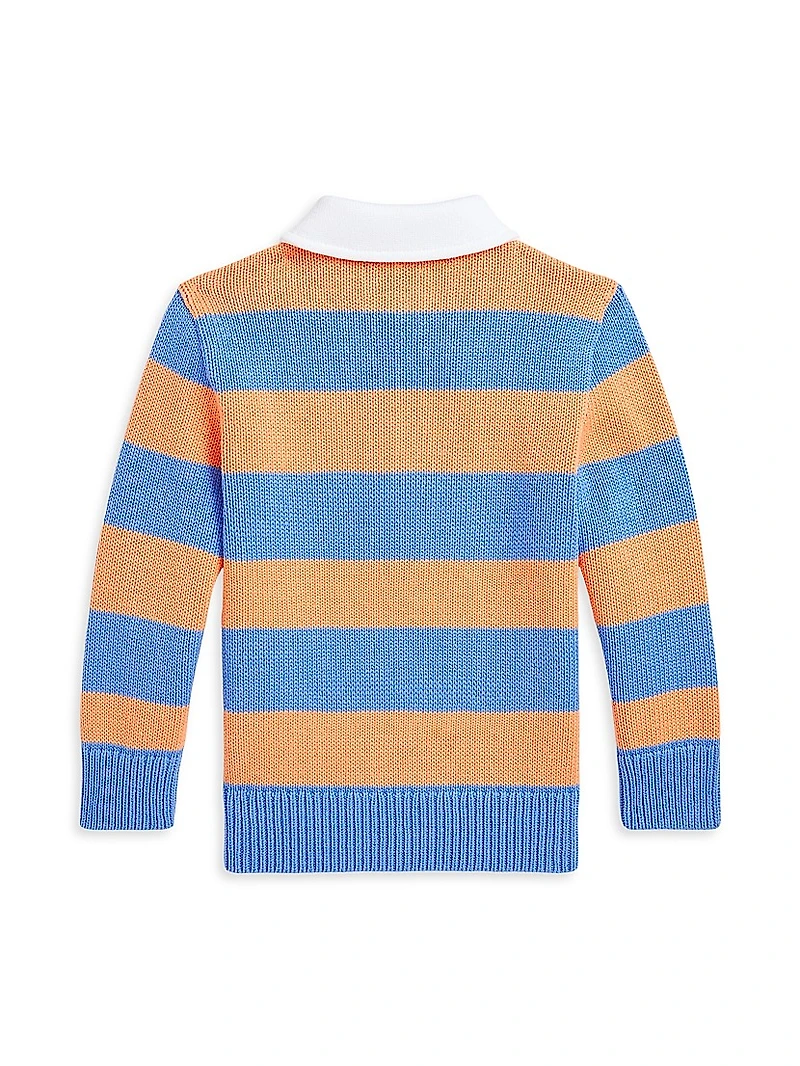 Little Boy's & Striped Rugby Polo Sweater