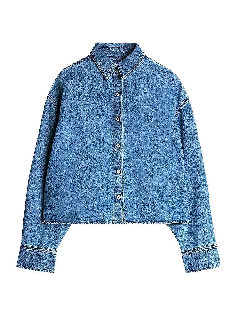 Nina Denim Crop Shirt